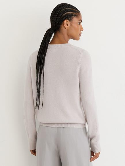 Reiss Mimi Crew Neck Cashmere Jumper, Stone Neutral - view 2, Stone Neutral
