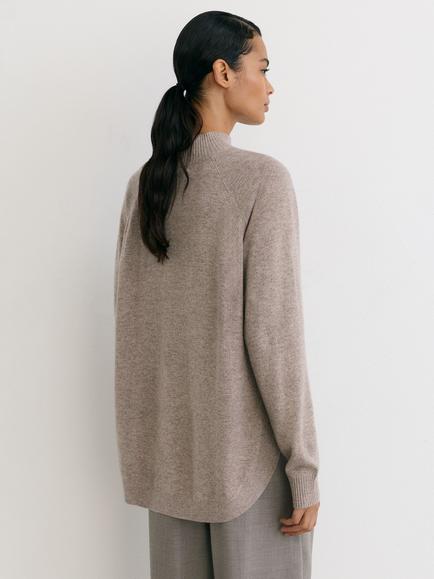 Reiss River Wool Blend with Cashmere Funnel Neck Jumper - view 2, Neutral