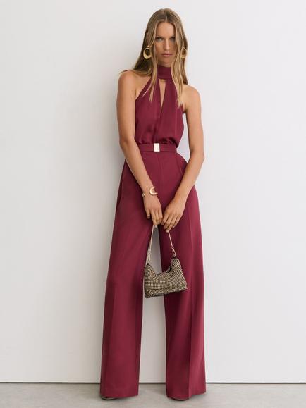 Reiss Jodie Halterneck Jumpsuit, Red, Red