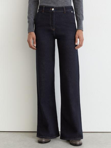Reiss Addie Wide Leg Jeans, Dark Blue, Dark Blue