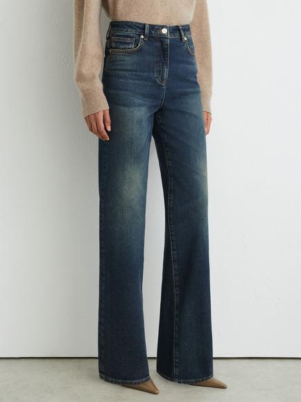 Reiss Andi Petite High Rise Bootcut Jeans, Mid Blue, Mid Blue