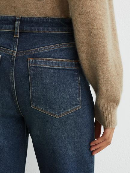 Reiss Andi High Rise Bootcut Jeans, Mid Blue - view 2, Mid Blue