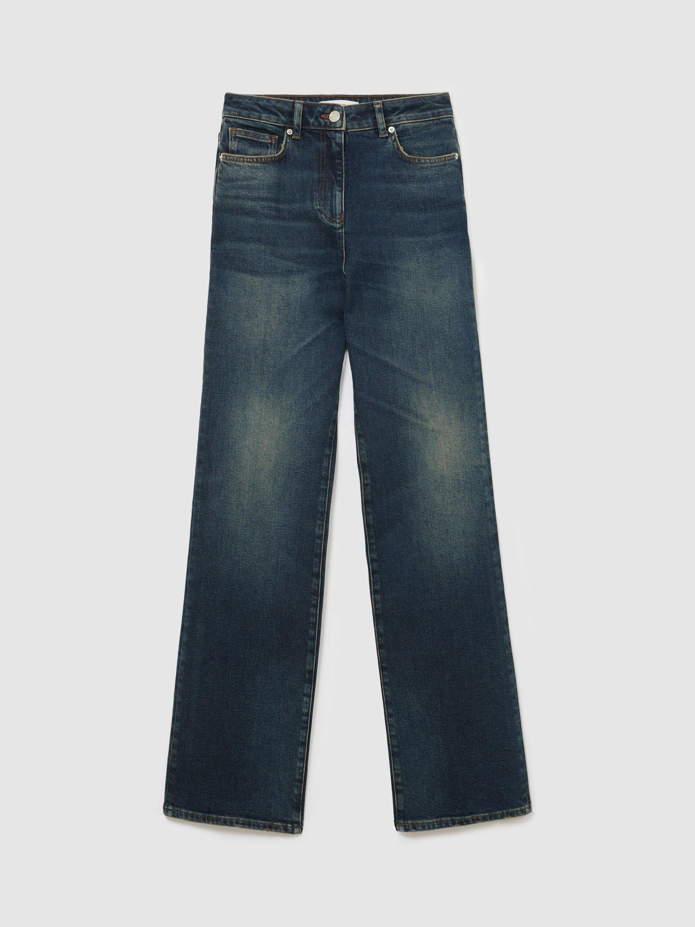 Reiss Andi High Rise Bootcut Jeans, Mid Blue, 29L