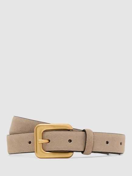 Reiss Beatrice Square Square Buckle Belt, Grey, Grey