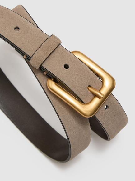 Reiss Beatrice Square Square Buckle Belt, Grey - view 2, Grey
