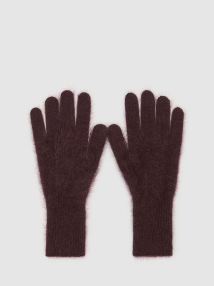 Reiss Brushed Cashmere Gloves, Grape, Grape