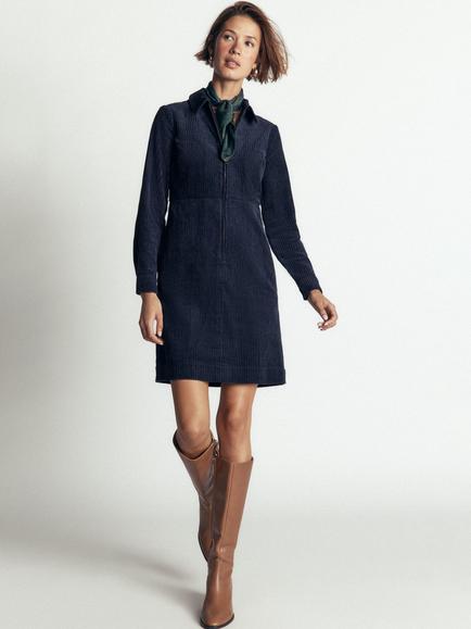 Boden Bronte Corduroy Short Dress, Navy, Navy