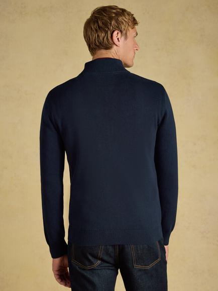 Joules Hillside Cotton Knitted Cardigan, Navy - view 2, Navy