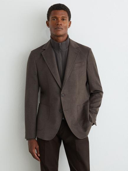 Reiss Badge Blazer, Brown, Brown