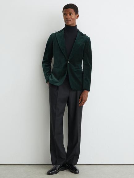 Reiss Apsara Velvet Blazer - view 2, Green