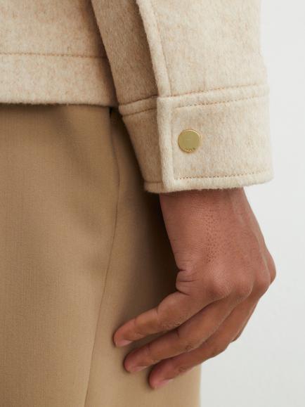 Reiss Foley Wool Blend Regular Fit Shirt - view 2, Oatmeal
