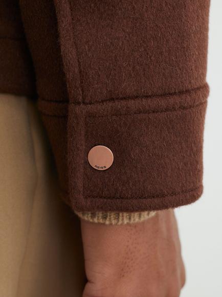 Reiss Foley Wool Blend Regular Fit Shirt - view 2, Rust Red