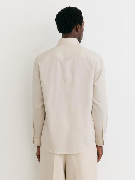 Reiss Hunt Cotton Flannel Regular Fit Shirt - view 2, Off White