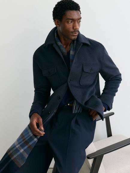Reiss Liam Airforce Overshirt, Blue - view 2, Airforce Blue
