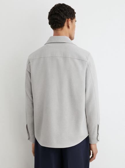 Reiss Sands Cotton Regular Fit Shirt, Grey Melange - view 2, Grey Melange