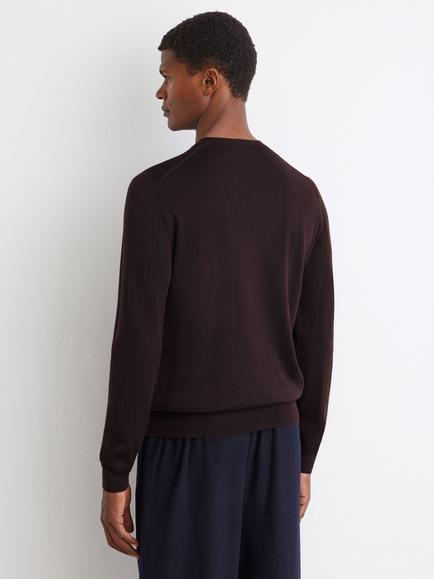 Reiss Wessex Merino Wool Jumper, Bordeaux - view 2, Bordeaux