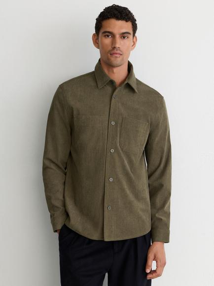 Reiss Townie Corduroy Twin Pocket Overshirt, Green, Green