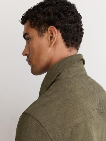Reiss Townie Corduroy Twin Pocket Overshirt, Green - view 2, Green