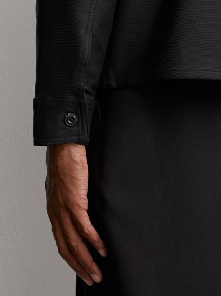 Reiss Tracer Cotton Blend Twill Twin Pocket Overshirt, Black - view 2, Black