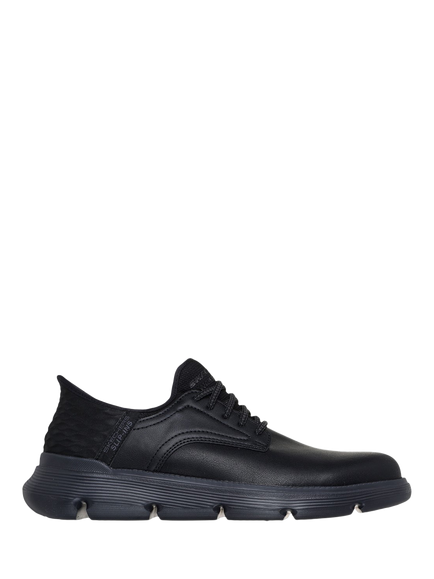 Skechers Garza Carlyn Hands Free Slip-ins Leather Shoes, Black, Black