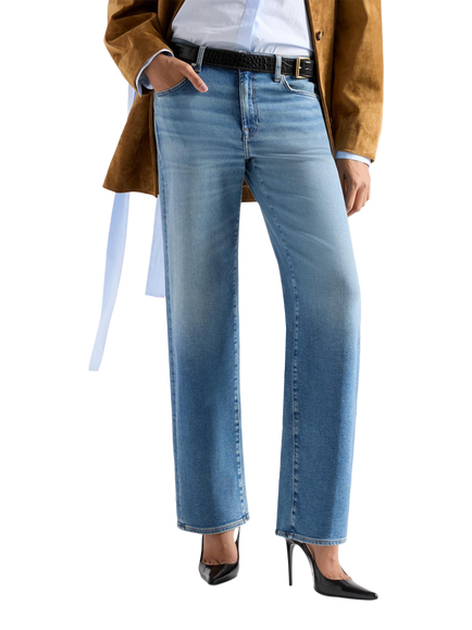 7 For All Mankind Stovepipe High Rise Straight Leg Jeans, Wavebreak