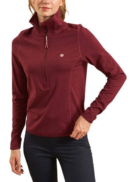 ACAI Freeform Quarter Zip Fleece, Burgundy - view 2, Burgundy