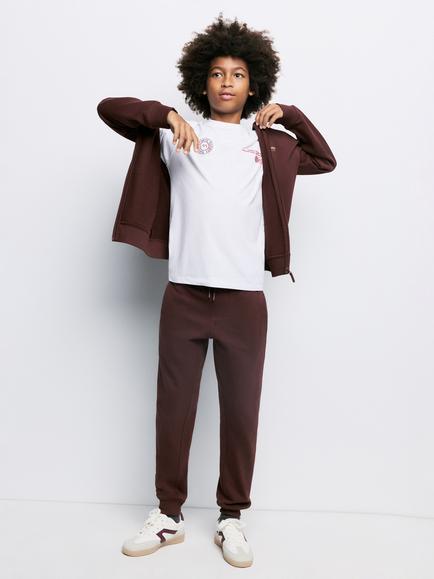 Mango Kids' Brushed Cotton Drawstring Joggers - view 2, Brown