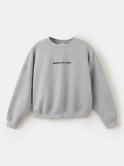 Mango Kids' Sudadera Cotton Blend Boxy Sweatshirt, Mid Grey Melange, Mid Grey Melange