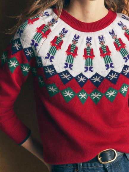 Boden Edie Seasonal Fair Isle Jumper, Red/Multi - view 2, Red/Multi