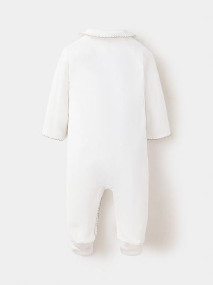 Mango Baby Collar Sleepsuit, Off White - view 2, Off White