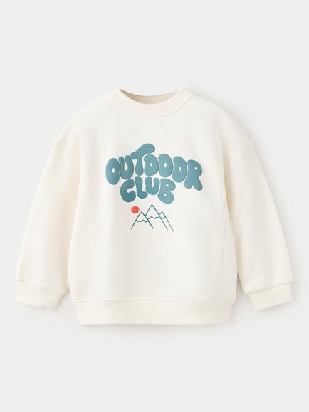 Mango Kids' Relaxed Crew Neck Graphic Print Sweatshirt, Aqua, Aqua