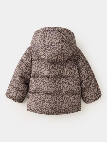 Mango Kids' Long Sleeve Hooded Puffer Coat, Brown - view 2, Brown