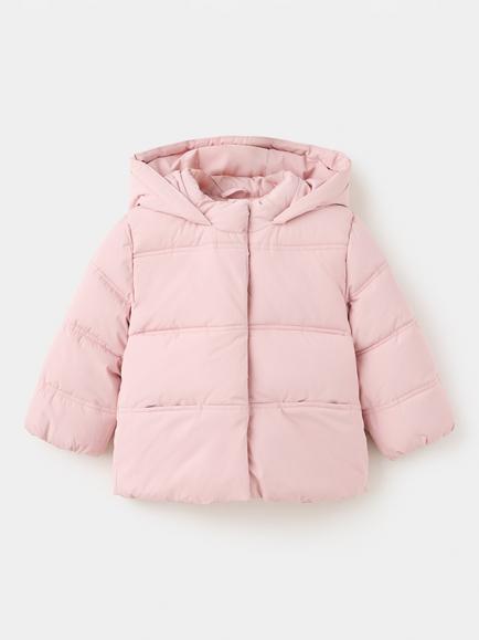 Mango Kids' Long Sleeve Hooded Puffer Coat, Pink, Pink