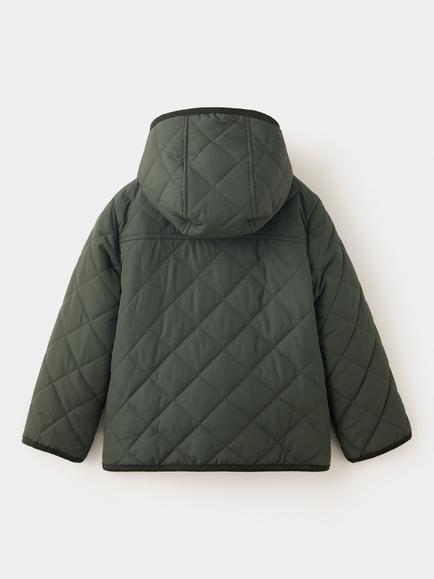 Mango Kids' Long Sleeve Hooded Padded Coat, Khaki - view 2, Khaki