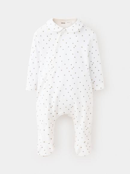 Mango Baby Clover Print Sleepsuit, Off White, Off White