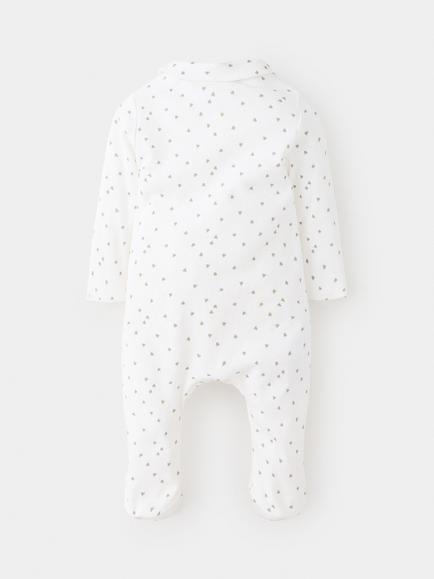 Mango Baby Clover Print Sleepsuit, Off White - view 2, Off White