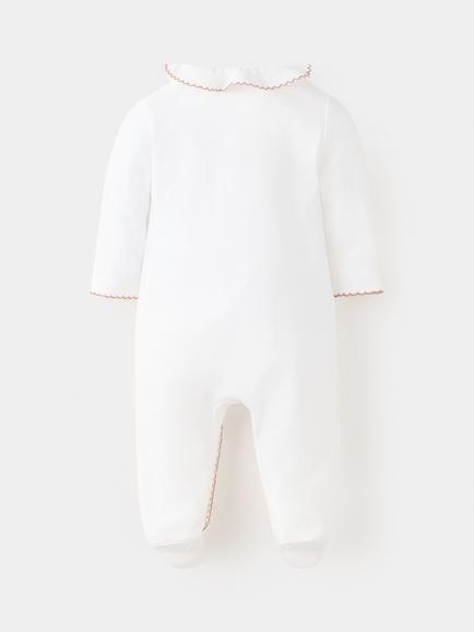 Mango Baby Collar Sleepsuit, Off White - view 2, Off White