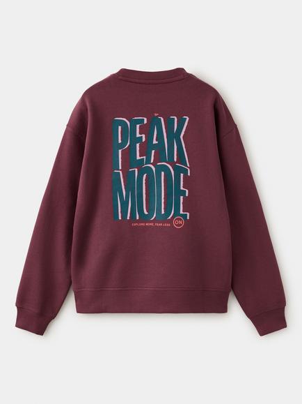 Mango Kids' Long Sleeve Crew Neck Printed Sweatshirt, Wine - view 2, Wine