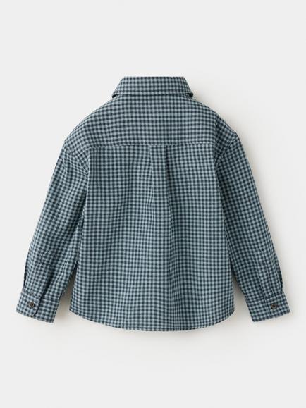 Mango Kids' Relaxed Fit Shirt, Green - view 2, Green