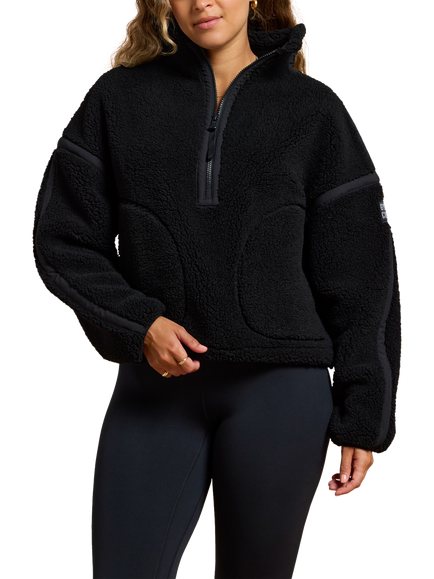 Gym+Coffee Industry Half Zip Fleece, Deep Black