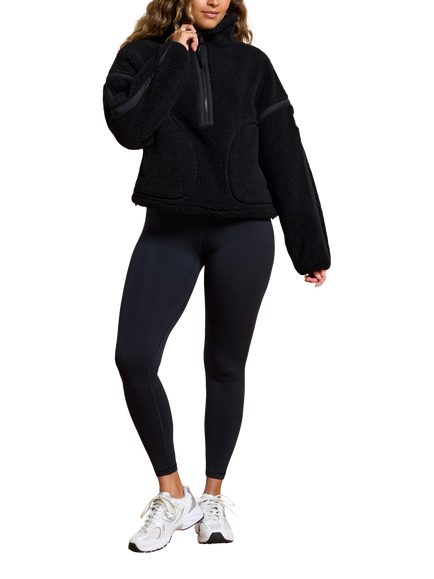 Gym+Coffee Industry Half Zip Fleece - view 2, Deep Black