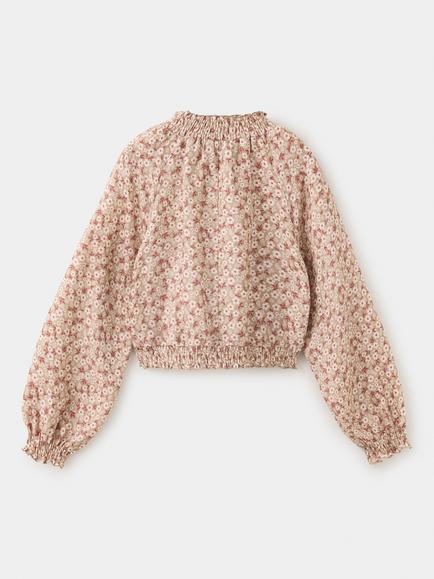 Mango Kids' Long Sleeve Floral Blouse, Beige - view 2, Beige