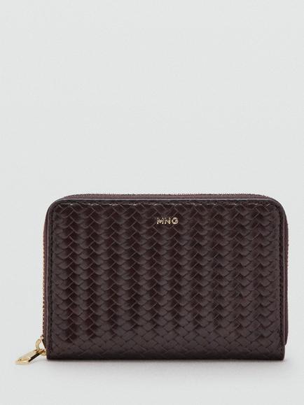 Mango Medium Zip-Up Purse, Chocolate, Chocolate
