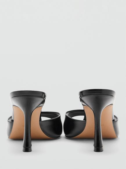 Mango Pointed Open Toe Heeled Shoes, Black - view 2, Black