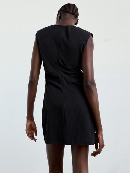 Mango Tailored Mini Sheath Dress, Navy - view 2, Navy