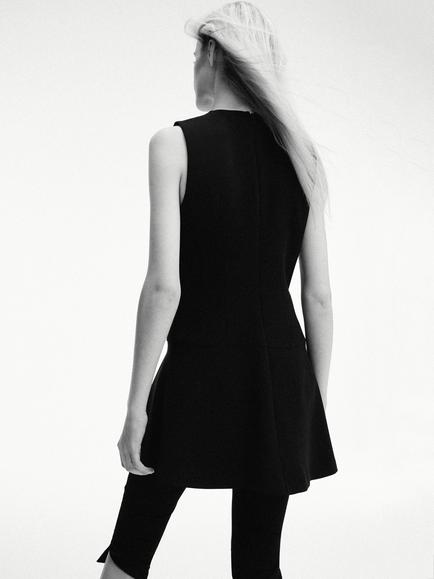 Mango Seam Detail Mini Dress, Black - view 2, Black