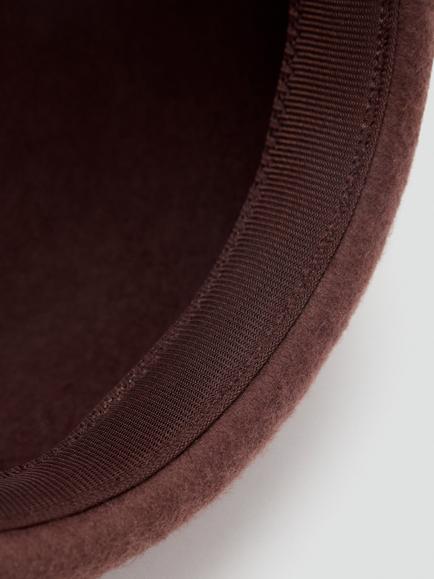 Mango Pure Wool Classic Beret, Chocolate - view 2, Chocolate