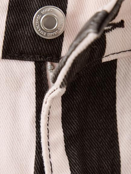 Mango High Waist Striped Jeans, Raw - view 2, Raw