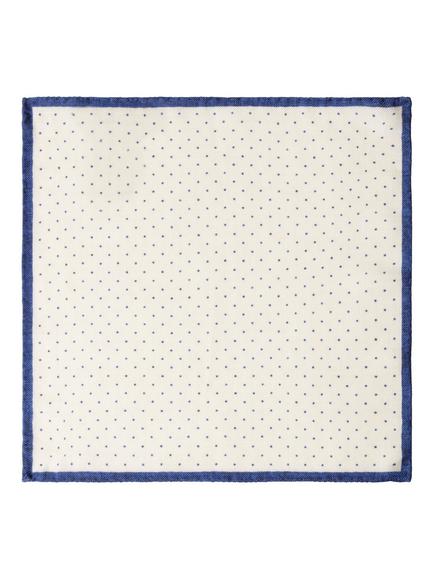 Hackett London Wool Mayfly Dot Handkerchief, Off White
