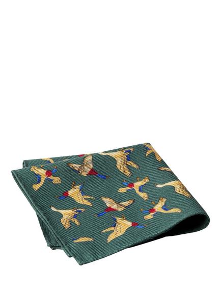 Hackett London Wool Duck Print Handkerchief, Hunter Green - view 2, Hunter Green